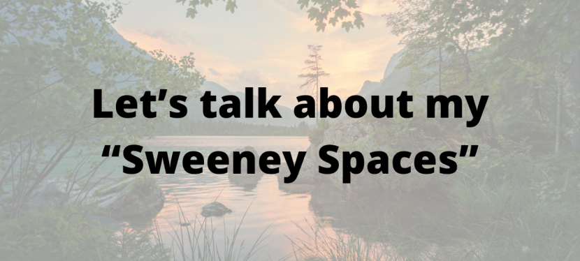 Let’s talk about my “Sweeney Spaces”…
